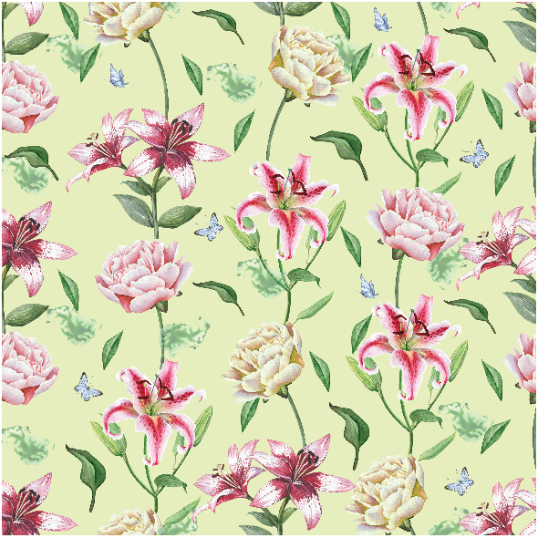 Fabric 32544 | Lilies and peonies