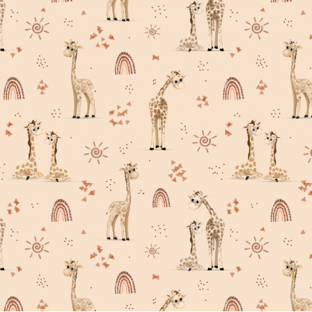 Tkanina 32621 | żyrafy - beżowy