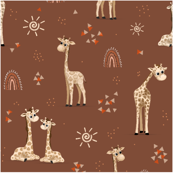 Tkanina 32622 | żyrafa - brązowy