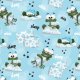 Fabric 32623 | Śpiące żabki - niebieski