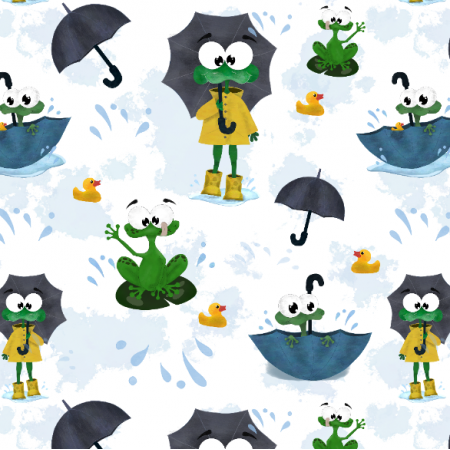 Tkanina 32626 | Deszczowe żabki 