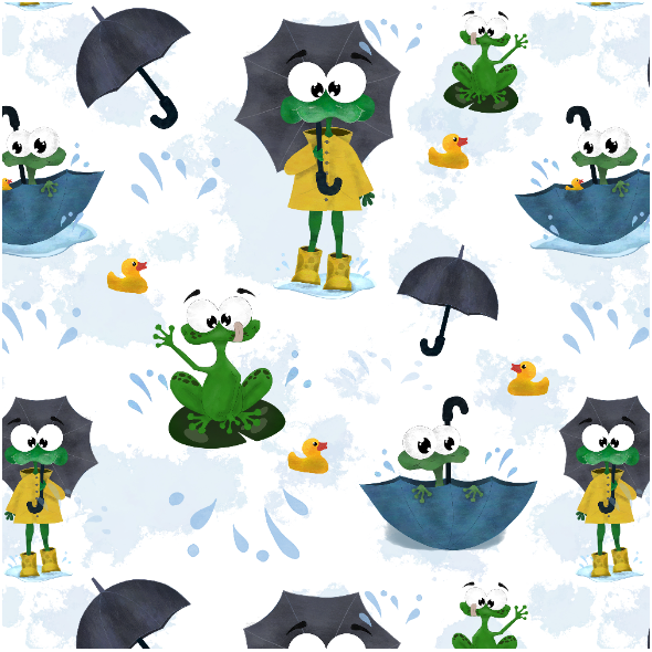 Fabric 32626 | Deszczowe żabki 