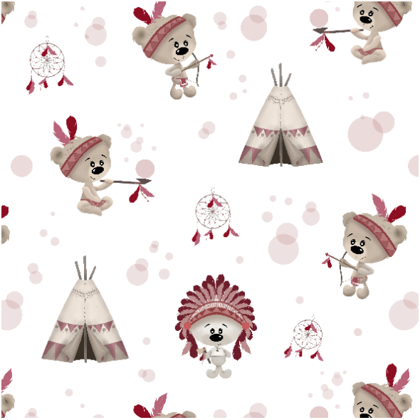 Fabric 32632 | Indianie - czerwony