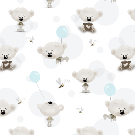 Tkanina 32633 | Teddy - Biały