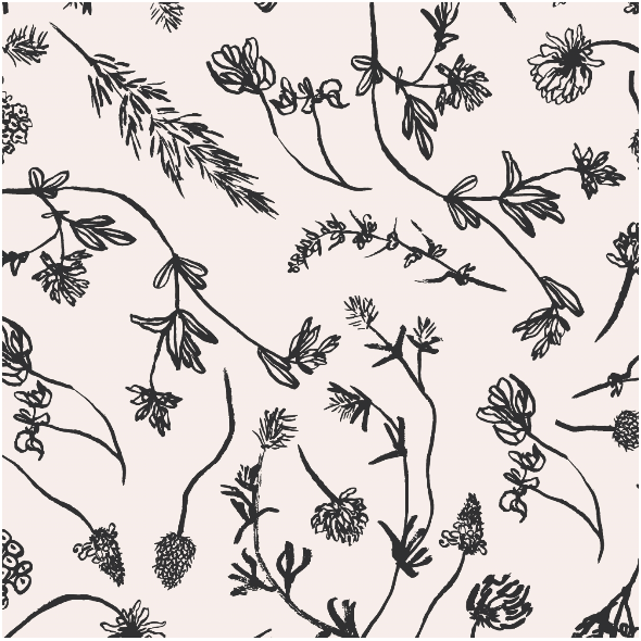 Fabric 32990 | Polne Kwiaty i Trawy na jasnym różu