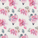 Fabric 33014 | pink Romantic watercolor flowers Malowane kwiaty