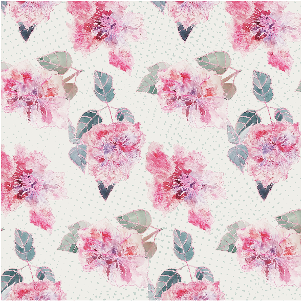 Fabric 33014 | pink Romantic watercolor flowers Malowane kwiaty