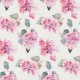 Tkanina 33014 | pink Romantic watercolor flowers Malowane kwiaty