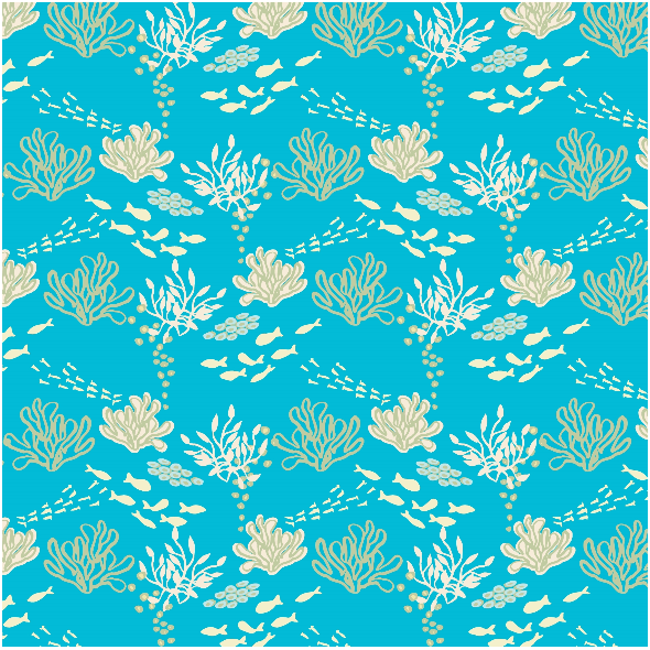 Fabric 33017 | ocean sea and seaweed rybki i wodorosty