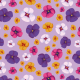 Tkanina 33075 | bratki pansies on pastel purple