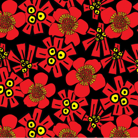 33153 | pole maków poppies flower field red black yellow0
