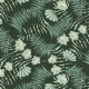 Fabric 33155 | tropikalny zielony tropical palm leaves orchids seashells dark green