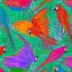 Tkanina 33157 | kolorowe papugi ara colorful macaws parrots tropical birds