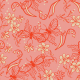 Tkanina 33162 | różowe kwiat i motyle Flowers and butterflies garden on coral pink