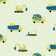 Fabric 33164 | pojazdy budowlane budowa construction vehicles yellow blue for kids0
