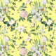 Fabric 33308 | BIAŁE KWIATY NA KANARKOWYM TLE