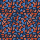 Fabric 33378 | Liście_granatowe tło
