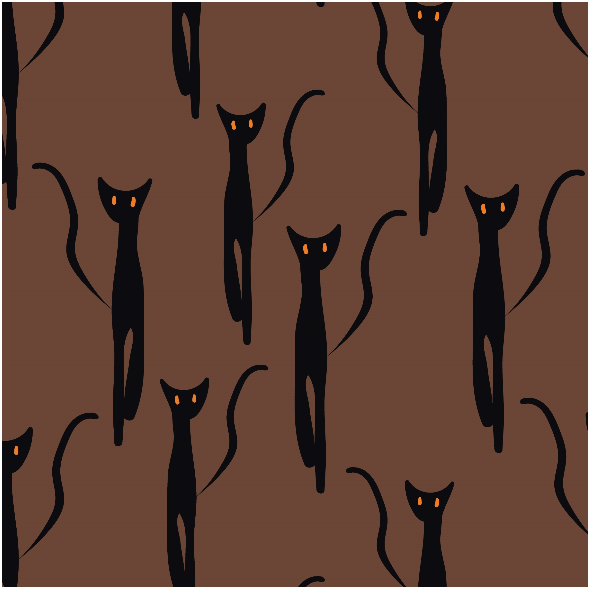 Tkanina 33839 | black cats czarne koty animals halloween
