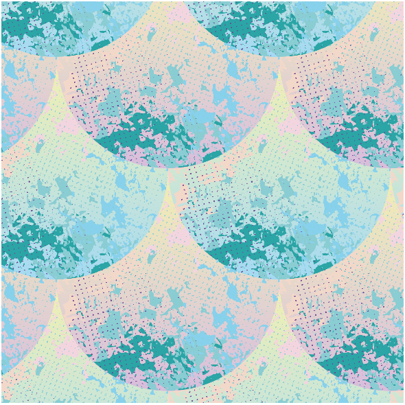 Fabric 33857 | pastel mermaid tail scales patelowy ogon syreny łuski