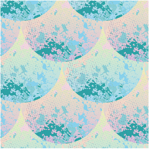 Tkanina 33857 | pastel mermaid tail scales patelowy ogon syreny łuski