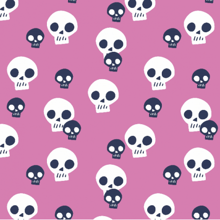 Tkanina 33864 | skulls on pink czaszki różowy halloween