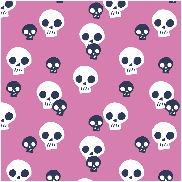 Fabric 33864 | skulls on pink czaszki różowy halloween
