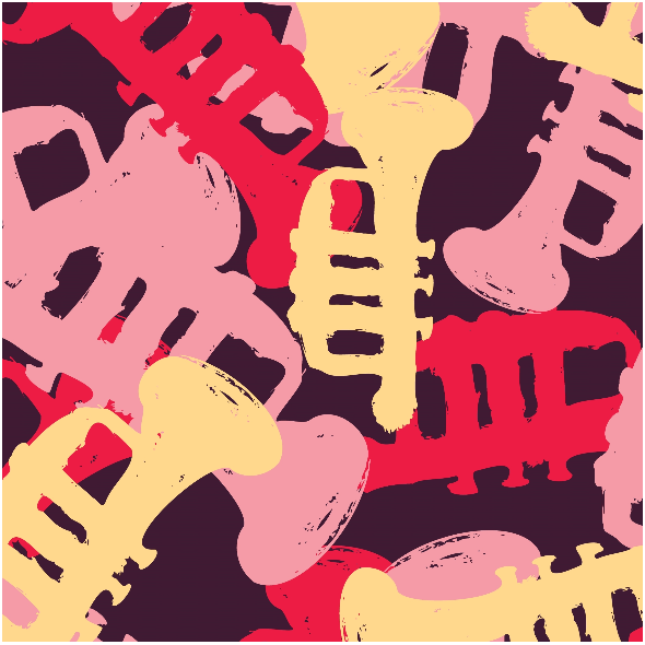 Fabric 33871 | trumpets musical instruments trąbki instrumenty muzyka