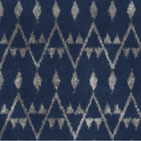 Fabric 33954 | srebrny zig zag tiedye na granatowym tle