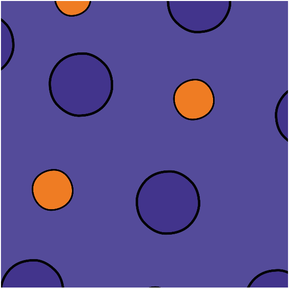 Fabric 34024 | halloween polka dots purple orange kropki