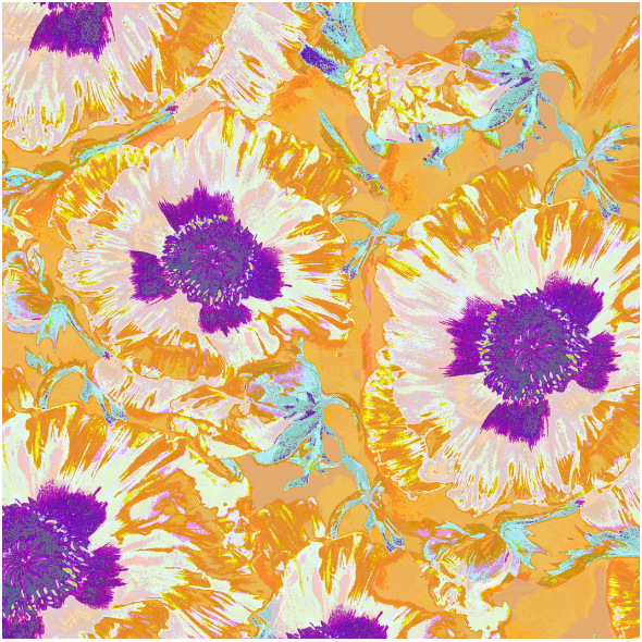 Fabric 34027 | Jesienne Kwiaty w Technikolorze