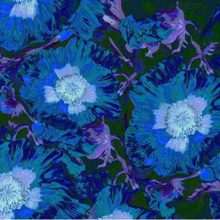 Tkanina 34030 | Abstrakcyjne kwiaty 