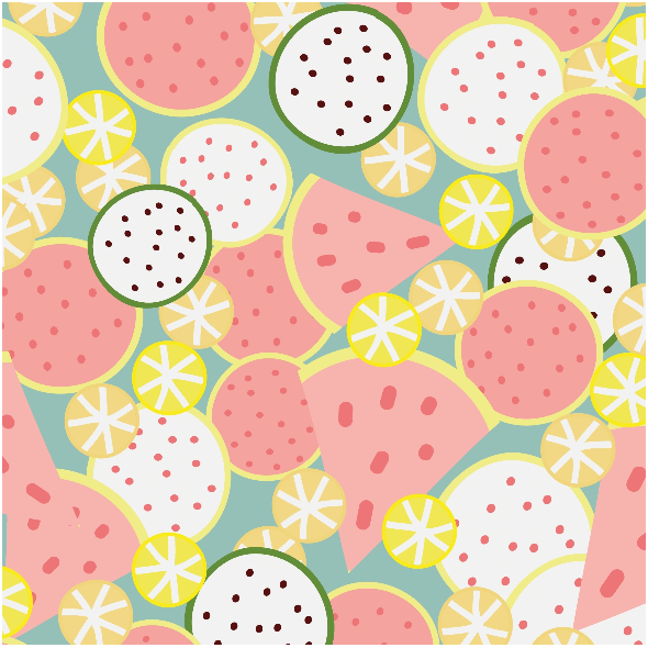 Tkanina 34041 | fruit salad pastelowa sałatka owocowa