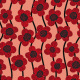 Fabric 34043 | red Anemones flowers czerwone kwiaty paski anemon zawilce