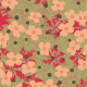 Tkanina 34044 | green and pink meadow floral ditsy zielono różowe kwiaty łączka