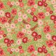 Fabric 34045 | poppies and wildflowers meadow ditsy kwiaty zielon różowy czerwony