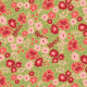 Tkanina 34045 | poppies and wildflowers meadow ditsy kwiaty zielon różowy czerwony