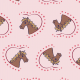 Fabric 34048 | horses and hearts pink konie i serca