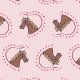 Tkanina 34048 | horses and hearts pink konie i serca