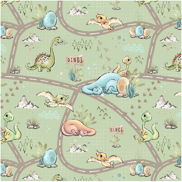Tkanina 34066 | dinos 4 mały