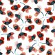 Fabric 34093 | watercolor poppies malowane maki akwarelowe