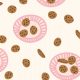 Tkanina 34202 | chocolate chip cookies and pink plates talerzyki z ciastkami