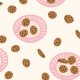Fabric 34202 | chocolate chip cookies and pink plates talerzyki z ciastkami