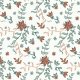 Fabric 34207 | indian style inspired flowers chintz kwiaty i liscie