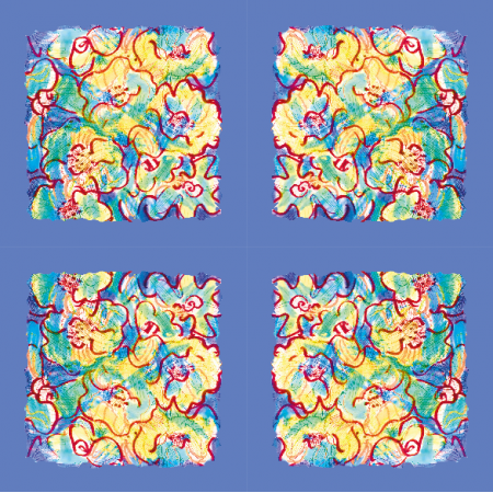 Tkanina 34317 | boho flowers pattern3