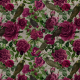 Fabric 34336 | Bordowe Róże i CzaRne Ptaki