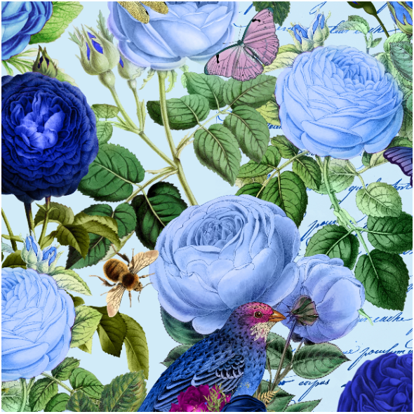 Fabric 34352 | Ogród Niebieskich Róż