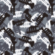 Fabric 34355 | trumpets grayscale camo music brass band trąbki muzka szare