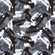 Fabric 34355 | trumpets grayscale camo music brass band trąbki muzka szare