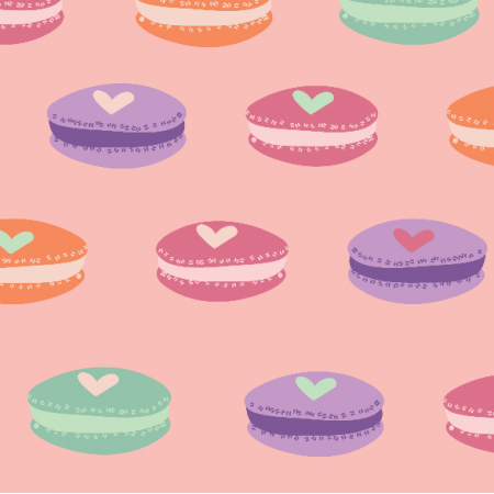 34356 | Pastel valentine macarons on pink walentynki makaroniki ciasteczka słodycze
