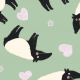 Tkanina 34360 | smiling tapirs on green tapiry valentines day walentynki zoo